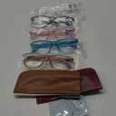 Reading Glasses Blue Light Blocking, Computer Glasses for Women Men, Fashion Square Eyeglasses 5 Pairs, +1.5