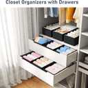 DIMJ Drawer Organizer Clothes - Underwear Organizer Sock Closet Organizers and Storage Box Dresser Organizer, Drawer Dividers for Baby Clothes, Bra, Socks, Belt, Tie, Set of 9, Black