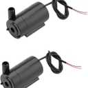 2Pcs DC 3-5V Micro Submersible Mini Water Pump for Aquariums Fish Tank Pond Fountain Hydroponics Garden (2Pcs Black)