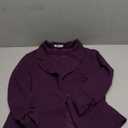 Auliné Collection Women's Casual Work Solid Color Knit Blazer (Purple,Large)