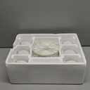 Cappuccino Cups with Saucers, 8 OZ White Ceramic Coffee Cups Set of 6, Good for Latte, Americano and Tea, Microwave and Dishwasher Safe, Ribbed Texture