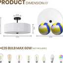 17.7" Semi Flush Mount Ceiling Light, 3-Light Black Fixture