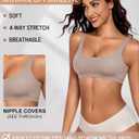 Werkiss Bralettes for Women Natural Lift Wireless Bras No Underwire Light Support Sports Bra (Beige, XS)