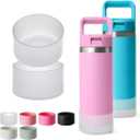 2 Pcs Silicone Protective Boot for Yeti 12/18 oz Bottle, 20/30 oz Tumbler, 20/25/30/35 oz Mug, Anti-Scratch, Anti-Deformation Bottom Protector Sleeve Cover for Yeti Rambler Bottle (Transparent & Transparent)