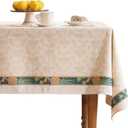 Patdrea Designer Orange Tablecloth for Rectangle Tables,Pineapple Tree Pattern Linen Tablecloth,Tropical Style Fruit Table Cover Cloth Decor for Kitchen Dining Christmas,63"*110"