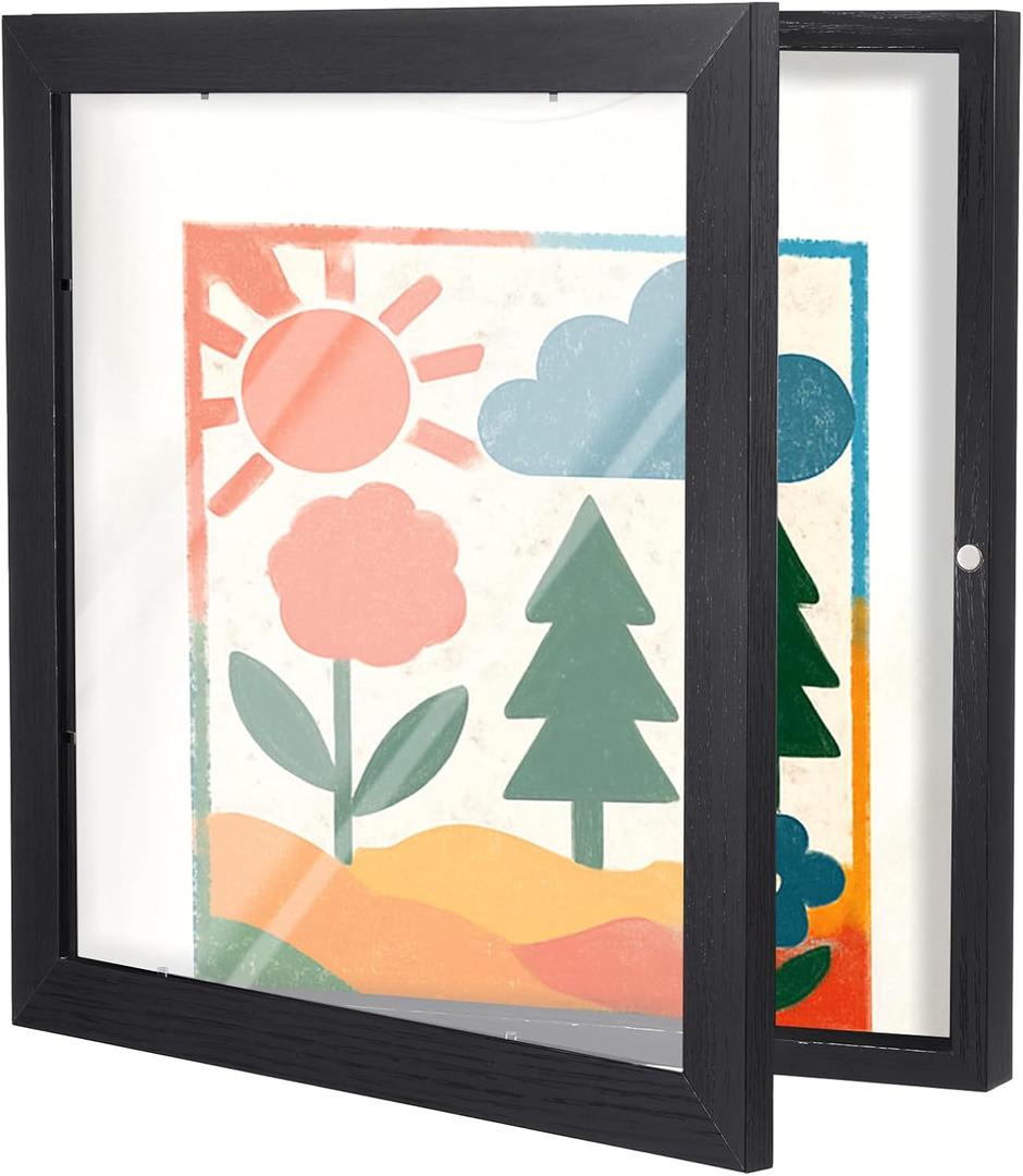 T-Shirt Frame Display Case 13 X 13 Jersey Shadow Box Display Case for Wall Mount or Desktop T-Shirt Picture Frame 1" Depth of Usable Space Shadow Box for Football Baseball Basketball Jerseys