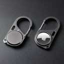 2 Pack Compatible with Apple AirTag Metal Secure Holder with Carabiner,Snap Hook Lock Anti-Lost Hard Protective Case for Air Tag. (Black)