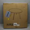 Patio Coffee Table - Metal Steel Outdoor Round Table Weather Resistant Anti-Rust Outdoor Table (Black) (Pack of 1)