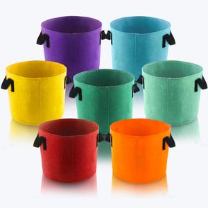 7 Gallon Grow Bags, 7 Pack Colorful Fabric Plant Pots with Handles for Garden and Outdoor Planting