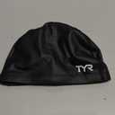TYR LNG Hr Comfort Silicone Swimming Cap for Long Hair, Black, One Size