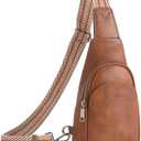 CLUCI Sling Bag for Women, Vegan Leather Fanny Pack Crossbody Bags for Women, Chest Bag With Guitar Strap