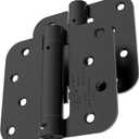 Self Closing Door Hinges, 4 Inch x 4 Inch, 5/8" Radius, UL Listed, Pack of 2, Matte Black