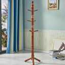 Wood Free Standing Coat Rack, Vintage Hat Stand Holder Entryway Hall Cloth Hat Hanger for Hats Scarves Home Office