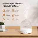 Lecdura Glass Essential Oil Diffuser, 200ml Ultrasonic Aroma Diffusers with Glass Reservoir Dome & White Plastic Base Lock Color Auto-Off Timer 7 Color Light for Home Office Bedroom Yoga