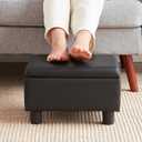 Small Foot Stool Under Desk Foot Stools Ottoman Footstool Foot Stools Small Footstools Foot Stool for Living Room Foot Rest 15" W x 12" D x 9.5" H Faux Leather Black