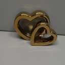 WEIDILIDU Home Decor Porcelain Heart Sculpture Modern Abstract Art Ceramic Statue GoldenTable Decorations for Dining Room Living Room Office Centerpiece (Golden W795)