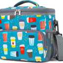 Insulated Lunch Bag for Adult/Women/Men, Reusable Large Lunch Box Cooler Soft Leakproof Tote, Thermal Meal Prep Lunch Pail with Adjustable Shoulder Strap for School/Travel/Office, Cup