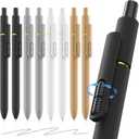 JIMMIDDA 8Pcs Black Gel Pens - 0.7mm Medium Point Black Ink Pens | Smooth Writing - Quick Drying Retractable Pen for Men Women (Classic - 8Pcs)