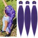 Purple Braiding Hair Pre stretched ez Braid Kids Purple Braiding Hair for Knotless Braids 26inch (26 Inch(Packs of 3))