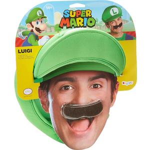 Disguise Men's Nintendo Super Mario Bros. Luigi Adult Hat and Mustache