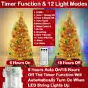 3 Ft Gold Christmas Tree with 12 Modes Timer 50 LED Four Color & Warm Lights DIY 15 Ball Ornaments 3D Star Artificial Xmas Tree Indoor Home Holiday Party Decoration