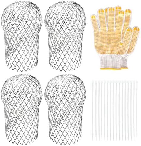 Sankoly 4 Pack Downspouts Gutter Guard Aluminum Filter Strainer Expandable Gutter Downspout Guards Gutter Downspout Protectors for Preventing Blockage from Leaves, Debris