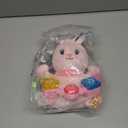 Baby Rabbit Musical Stuffed Animals Toy,Infant Bunny Bilingual Early Learning Education Toy with Light-Up Music & Crinkle,1st Easter Basket Shower Stuffers for 0 1 2 3 6 9 12 18 Month Girl,Pink