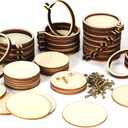 Jetec 20 Pieces 2 Inch Mini Embroidery Hoops Christmas Wooden Small Tiny Embroidery Hoops Adjustable Circle Cross Stitch Ring Bulk for Home Ornaments Art Craft Handy Sewing