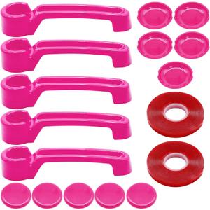 SYOWADA 15 PCS Door Handle Covers Kits, Exterior Door Bowl Trim, Replacement for Wrangler JK JKU 2-Door 4-Door Handles 2007-2018 (Pink)