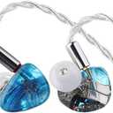 Linsoul Kiwi Ears Orchestra Lite Performance Custom 8BA in-Ear Monitor IEM with Detachable 4-core 7N Oxygen-Free Copper OFC Cable, Handcrafts Faceplate for Audiophile Studio Musician (Blue)