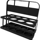 kowaku Soccer Water Bottle Carrier Foldable Rack Holds 8 Bottles Drink Holder Cup Holder for Football Bike Car Fitness Camping, Black