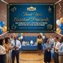 National Assistant Principals Week Banner 2026 - Vice Principal (VP) Appreciation Gifts & Office Door Decorations - "Thank You" Sign for School Admin Retirement Party - Navy Blue Gold Fabric (Grommets & Rope, 71 x 45 Inch)
