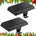 2 Pcs Christmas Stocking Holders for Mantle, Heavy Duty Fireplace Stocking Hangers for Holiday Party Decor, Mantle Xmas Decoration for Counter Tables, Window, Black