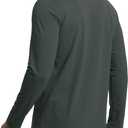 GEMYSE Men's Quarter Zip Pullover Long Sleeve Running Shirt 1/4 Zip Quick Dry Athletic Workout Shirts (Gray, XXXL)