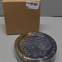 Aneco 60 Pieces 7 Inches Disposable Paper Plates Navy Blue Plate Blue and Gold Foil Dot Dessert Plate Round Paper Plates for Wedding Bridal Shower Birthday Party Decorations
