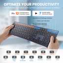 Wireless Keyboard-2.4G Ultra Slim Quiet Full Size USB PC Computer Keyboard,19 Multimedia Keys, Number Pad, Plug& Play, Lag-Free Ergo, Long Battery Life for Desktop, Laptop, Smart TV, MAC, Windows, QWERTY, Spacegray