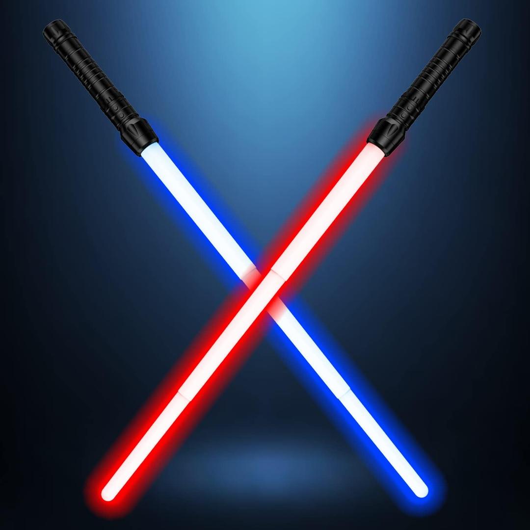 Light Up Saber with FX Sound, Light Sabers for Kids, Retractable Light Swords Gifts Set for Boys Girls Birthday, Christmas, Halloween Parties, 7 Colors LED Glow in The Dark Toy for Kids Adult