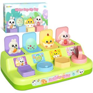 Letapapa Interactive Pop Up Toys for Toddlers, Toddler Easter Toys Easter Basket Stuffers, Montessori Cause and Effect Toy Gifts for Baby Early Learning, Baby Toys for Boys Girls Age18 Months+