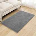 Gray Bathroom Rugs 30"x50" - Large Bath Mat for Bathroom Floor, Fluffy Microfiber Plush Rug, Non Slip and Washable - Great for Living Room, Bedroom or Kitchen Mat