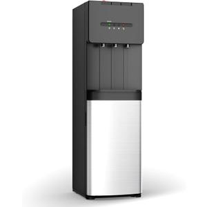 Euhomy Self-Cleaning Bottom Loading Water Dispenser, 3 Temperatures(Cold/Hot/Warm) with Child Lock, Display Light, Suitable for Apartments, Schools, Companies, Black&Silver