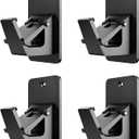 Universal Curtain Rod Holders, No Drill Curtain Rod Brackets, Self 3M Adhesive Curtain Rod Brackets Up to 30 LB, Nail Free Curtain Rod Hooks for Bathroom, Bedroom, Livingroom, Kitchen (4PC, Black)