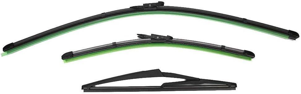 Wiper Blades 3pcs Windscreen Windshield Wiper Blade Front and Rear Fits for Grande Punto 199 Hatch