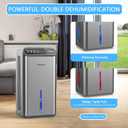 Dehumidifier for Home 1000 sq.ft - Small Quiet Dehumidifier with Auto Shut Off, Aromatherapy, 3 Gear Timer, Sleep Mode, 7-Color LED Light, Drain Hose for Bedroom, Bathroom, Basement, RV(Matte Silver)