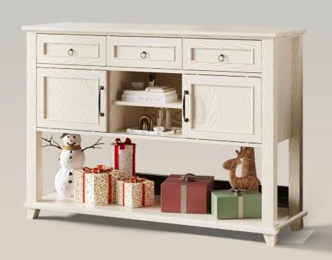 47" Farmhouse Console Table With Storage And 3 Drawers