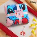Disney Stitch Throw Blanket Soft Fleece Blanket Bedroom Accessories 59 x 51 (Pink Stitch)