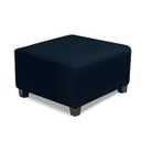 NeColorLife Ottoman Cover Square,Stretch Square Ottoman Covers Slipcover,Soft Knitted Jacquard Cover for Storage Stool,Footstool Protection for Living Room,Navy Blue,Medium