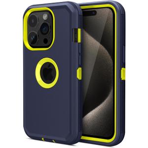 Jiunai for iPhone 15 Pro Max Case Heavy Duty Drop Shockproof Protection Screenless Dual Layer Sports Rugged Bumper Dust Proof Cell Phone Case for iPhone 15 Pro Max 6.7'' 2023 Released - Blue