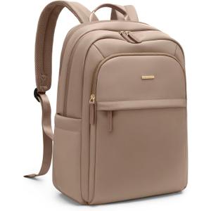 Travel Backpack for Women Personal Carry On Bag Business Weekender Hiking Multilayer Laptop Bag,16 Inch,Champagne Brown