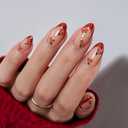 BTArtbox French Tip Press On Nails Almond - Red Press On Nails with Cherry Design, Short Almond Stick On Nails for Women, Soft Gel Fake Nails Kit in 16 Sizes, Sweet Cherry