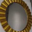 Round Gold Mirrors for Wall Decor 26 Inch, Art Deco Mirror for Bathroom With Geometric Frame, Gold Circle Mirrors Entryway Mirrors for Wall, Modern Wall Mounted Mirror for Bedroom, Living Room